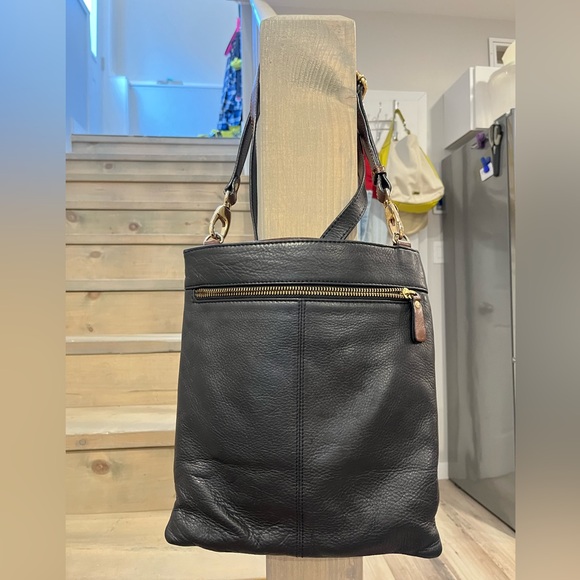 Vintage Two-Tone Leather Crossbody Purse - Picture 4 of 11